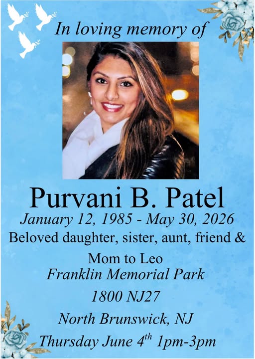 Purvani Patel Obituary North Brunswick, NJ Death: New Jersey Family and Friends Mourn the Loss of a Beloved Woman